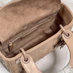 Christian Dior Mini Lady Dior Bag Cannage with Beaded Motif, Brown, For Women Women’s Handbags, Crossbody Bags, 17cm CD
