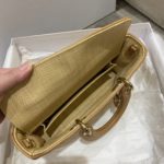 Christian Dior Lady D-Joy Bag Natural Cannage Raffia, Brown, For Women Women's Handbags, 26cm CD M0540OMBD_M925