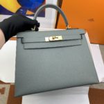 Hermes Kelly 28 Sellier Epsom Grey Bag For Women, Women's Handbags, Shoulder Bags 11in/28cm