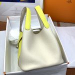 Hermes Picotin Lock 18 Bag White/Yellow With Silver-Toned Hardware For Women, Women's Handbags 7.1in/18cm
