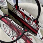 Christian Dior Large Dior Book Tote Latte Multicolor Cupidon Embroidery, Red/White, For Women Women’s Handbags, 41cm CD M1296ZTQG_M941
