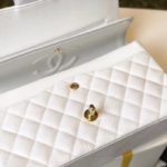 Chanel Classic Medium Flapbag Golden Hardware White 10in/25.5cm