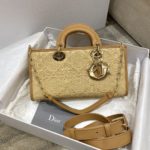 Christian Dior Lady D-Joy Bag Natural Cannage Raffia, Brown, For Women Women's Handbags, 26cm CD M0540OMBD_M925