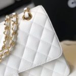 Chanel Classic Medium Flapbag Golden Hardware White 10in/25.5cm