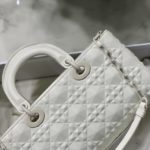 Christian Dior Lady D-Joy Bag White Macrocannage Technical Fabric, White, For Women Women's Handbags, 26cm CD M0540OTID_M933