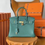 Hermes Birkin Nata Swift Dark Green For Women Gold Toned Hardware 11.8in/30cm