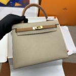 Hermes Kelly 25 Sellier Epsom Etoupe/Brown Bag For Women, Women's Handbags, Shoulder Bags 10in/25cm