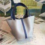 Hermes Picotin Lock 18 Bag Grey/Navy Blue With Silver-Toned Hardware For Women, Women's Handbags 7.1in/18cm