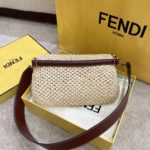 Fendi Baguette Woven Straw Red For Women, Women's Handbags, Shoulder And Crossbody Bags 10.2in/26cm FF