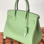Hermes Birkin Nata Swift Green For Women Silver Toned Hardware 10in/25cm