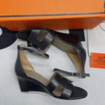 Hermes Legend Sandals Calfskin Leather Spring/Summer Collection Noir