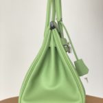 Hermes Birkin Nata Swift Green For Women Silver Toned Hardware 10in/25cm