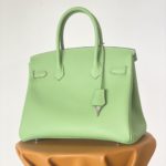 Hermes Birkin Nata Swift Green For Women Silver Toned Hardware 10in/25cm