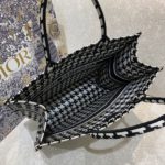 Christian Dior Large Dior Book Tote Black Houndstooth Embroidery, Black/White, For Women Women’s Handbags, Shoulder Bags, 42cm CD