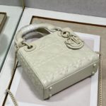 Christian Dior Mini Lady Dior Bag Latte Cannage with Beaded White For Women Women’s Handbags, Crossbody Bags, 17cm CD M0505INEA_M030
