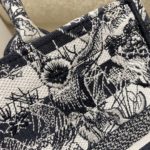 Christian Dior Medium Dior Book Tote Toile de Jouy Stripes Embroidery, Black For Women Women’s Handbags, 36cm CD M1296ZRLP_M928