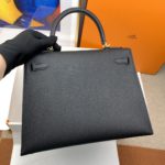 Hermes Kelly 28 Sellier Epsom Black Bag For Women, Women's Handbags, Shoulder Bags 11in/28cm