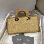 Christian Dior Lady D-Joy Bag Natural Cannage Raffia, Brown, For Women Women's Handbags, 26cm CD M0540OMBD_M925