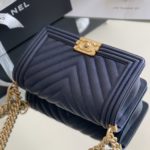 Chanel Medium Boy Handbag Dark Blue For Women 9.8in/25cm A67086