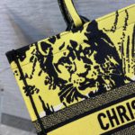 Christian Dior Large Dior Book Tote Bright Yellow and Pink D-Jungle Pop Embroidery, Yellow/Pink, For Women Women’s Handbags, 41cm CD M1286ZRON_M886