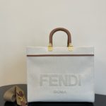 Fendi Sunshine Medium Tote Bag Light Grey Canvas For Women, Women's Bags, Shoulder Bags 13.8in/35cm FF 8BH386