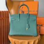Hermes Birkin Nata Swift Dark Green For Women Gold Toned Hardware 11.8in/30cm