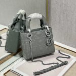 Christian Dior Mini Lady Dior Bag, Dark Grey, For Women Women’s Handbags, Crossbody Bags, 17cm CD