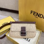 Fendi Baguette Woven Straw Red For Women, Women's Handbags, Shoulder And Crossbody Bags 10.2in/26cm FF
