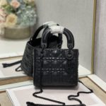 Christian Dior Mini Lady Dior Bag Cannage with Beaded Motif, Black, For Women Women’s Handbags, Crossbody Bags, 17cm CD M0505SNEA_M900