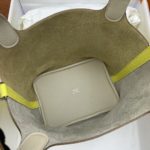Hermes Picotin Lock 18 Bag White/Yellow With Silver-Toned Hardware For Women, Women's Handbags 7.1in/18cm