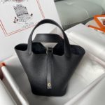 Hermes Picotin Lock 18 Bag Black For Women, Women's Handbags 7.1in/18cm