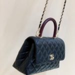 Chanel Medium Flap Bag With Top Handle Navy Blue For Women, Women’s Handbags, Shoulder And Crossbody Bags 9in/23cm A92990