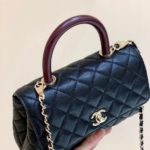 Chanel Medium Flap Bag With Top Handle Navy Blue For Women, Women’s Handbags, Shoulder And Crossbody Bags 9in/23cm A92990