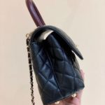 Chanel Medium Flap Bag With Top Handle Navy Blue For Women, Women’s Handbags, Shoulder And Crossbody Bags 9in/23cm A92990
