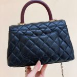 Chanel Medium Flap Bag With Top Handle Navy Blue For Women, Women’s Handbags, Shoulder And Crossbody Bags 9in/23cm A92990
