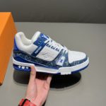 Louis Vuitton Trainer Sneaker Monogram Canvas Blue Virgil Abloh For Men LV