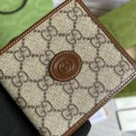 Gucci Card Case Wallet with Interlocking G Brown For Men 4.5in/11cm GG ‎671652 92TCG 8563