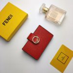 Fendi Card Holder Red With Red Gusseted Card Holder For Women 4in/10cm FF
