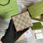 Gucci Card Case Wallet with Interlocking G Brown For Men 4.5in/11cm GG ‎671652 92TCG 8563