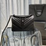 Saint Laurent College Medium Chain Bag Black Metal Toned Hardware For Women 9.4in/24cm YSL 600279BRM081000