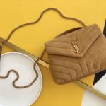 Saint Laurent Loulou Small Chain Bag In "Y" Brown With Gold Hardware For Women 9in/23cm YSL 4946991U8C77761