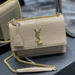 Saint Laurent Sunset Medium Chain Bag For Women 8.6in/22cm Beige YSL 442906DND0J2721