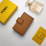 Fendi Card Holder Brown With Brown Gusseted Card Holder For Women 4in/10cm FF