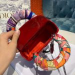 Christian Dior Mini Lady Dior Bag with Chain Silver Hardware Spring/Summer Collection, Red, For Women Women’s Handbags, 17cm CD M0505OCAL_M52R
