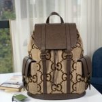 Gucci Backpack With Jumbo GG Camel And Ebony Jumbo GG Canvas For Men 16in/42cm GG ‎678829 UKMEG 2569