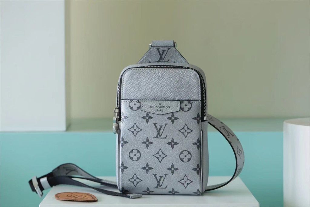 Louis Vuitton Outdoor Sling Bag Taigarama Gunmetal Gray For Men, Men's Bags, Crossbody Bags 8.3in/21cm LV 