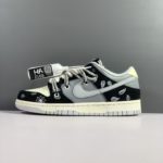 Nike Dunk Low Top Retro Vibe Paisley Light Smoke Grey-Black-Silver Sneaker For Men, Men’s Shoes