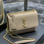Saint Laurent Sunset Medium Chain Bag For Women 8.6in/22cm Beige YSL 442906DND0J2721