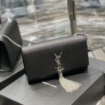 Saint Laurent Kata Medium Chain Bag Black With Tassel For Women 9.4in/24cm YSL 354119BOW0N1000