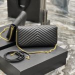Saint Laurent Kata 99 Chain Bag Black With Gold Hardware For Women 10.2in/26cm YSL